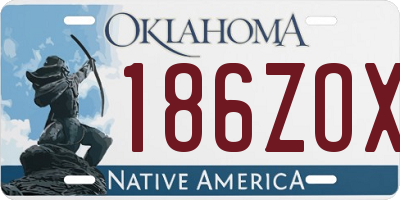 OK license plate 186ZOX