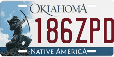 OK license plate 186ZPD