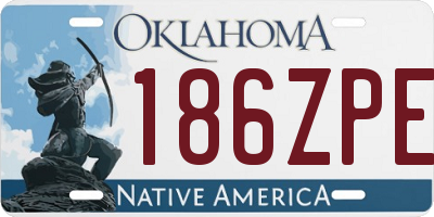 OK license plate 186ZPE