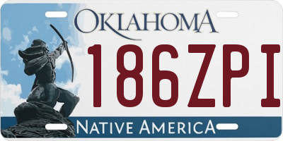 OK license plate 186ZPI