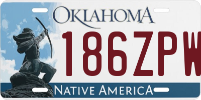 OK license plate 186ZPW