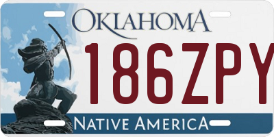 OK license plate 186ZPY