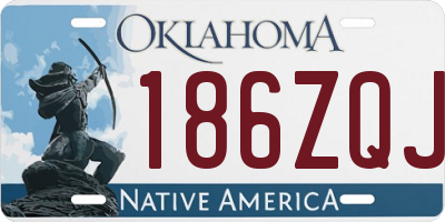 OK license plate 186ZQJ