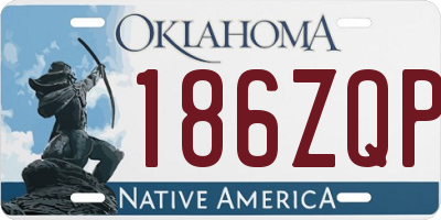 OK license plate 186ZQP