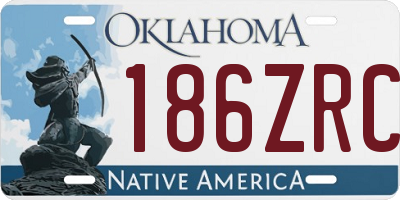 OK license plate 186ZRC