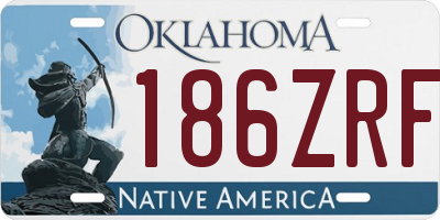 OK license plate 186ZRF