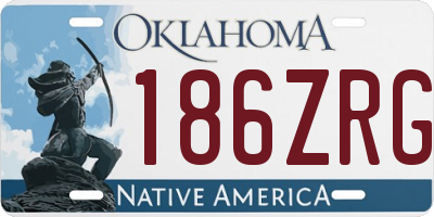 OK license plate 186ZRG
