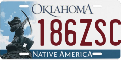 OK license plate 186ZSC