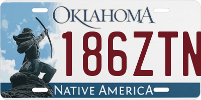 OK license plate 186ZTN