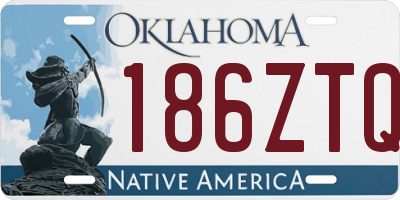 OK license plate 186ZTQ