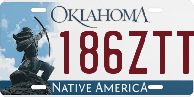 OK license plate 186ZTT
