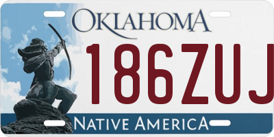 OK license plate 186ZUJ