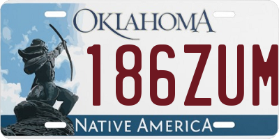 OK license plate 186ZUM