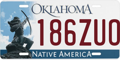 OK license plate 186ZUO