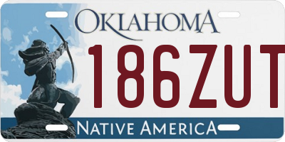 OK license plate 186ZUT