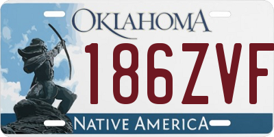 OK license plate 186ZVF