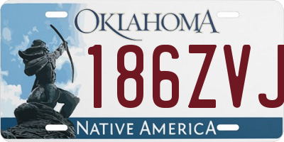 OK license plate 186ZVJ