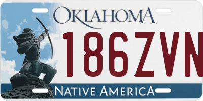OK license plate 186ZVN