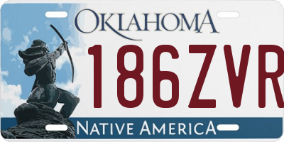 OK license plate 186ZVR