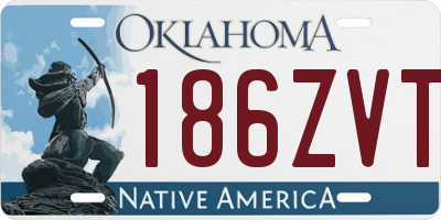 OK license plate 186ZVT