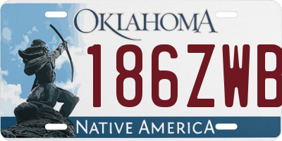 OK license plate 186ZWB