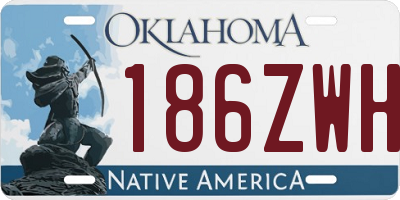 OK license plate 186ZWH