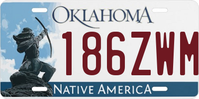 OK license plate 186ZWM