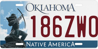 OK license plate 186ZWO