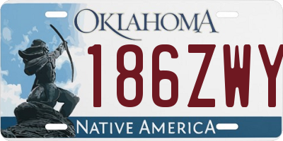 OK license plate 186ZWY