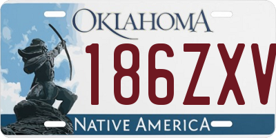 OK license plate 186ZXV