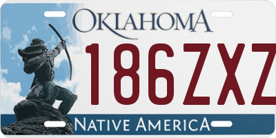 OK license plate 186ZXZ