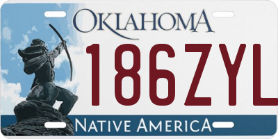 OK license plate 186ZYL