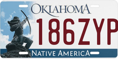 OK license plate 186ZYP