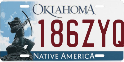 OK license plate 186ZYQ