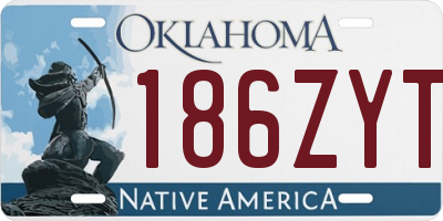 OK license plate 186ZYT