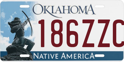 OK license plate 186ZZC