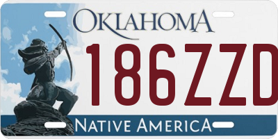 OK license plate 186ZZD