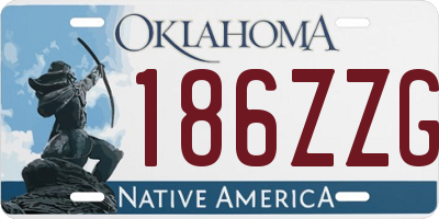 OK license plate 186ZZG