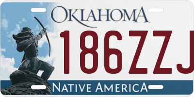 OK license plate 186ZZJ