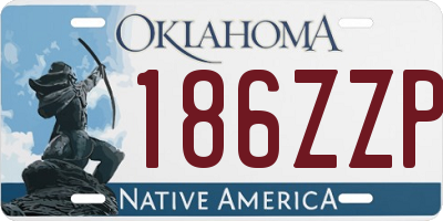 OK license plate 186ZZP
