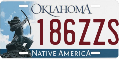 OK license plate 186ZZS