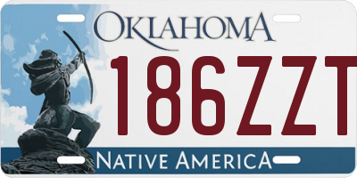 OK license plate 186ZZT