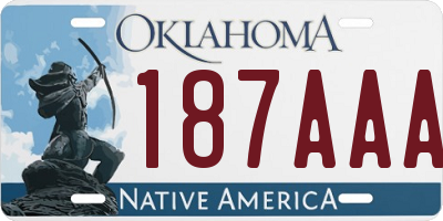 OK license plate 187AAA