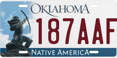 OK license plate 187AAF