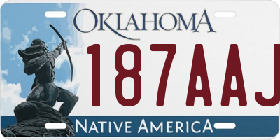 OK license plate 187AAJ