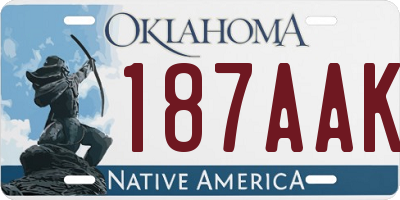 OK license plate 187AAK