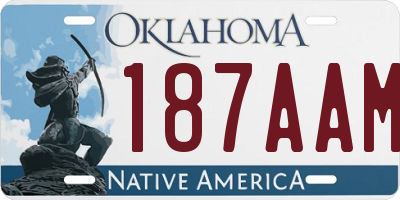 OK license plate 187AAM