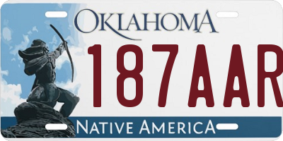 OK license plate 187AAR