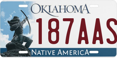 OK license plate 187AAS
