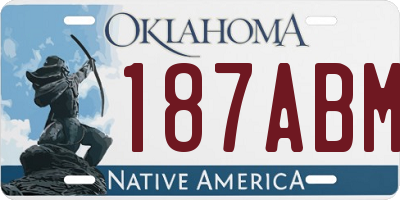 OK license plate 187ABM